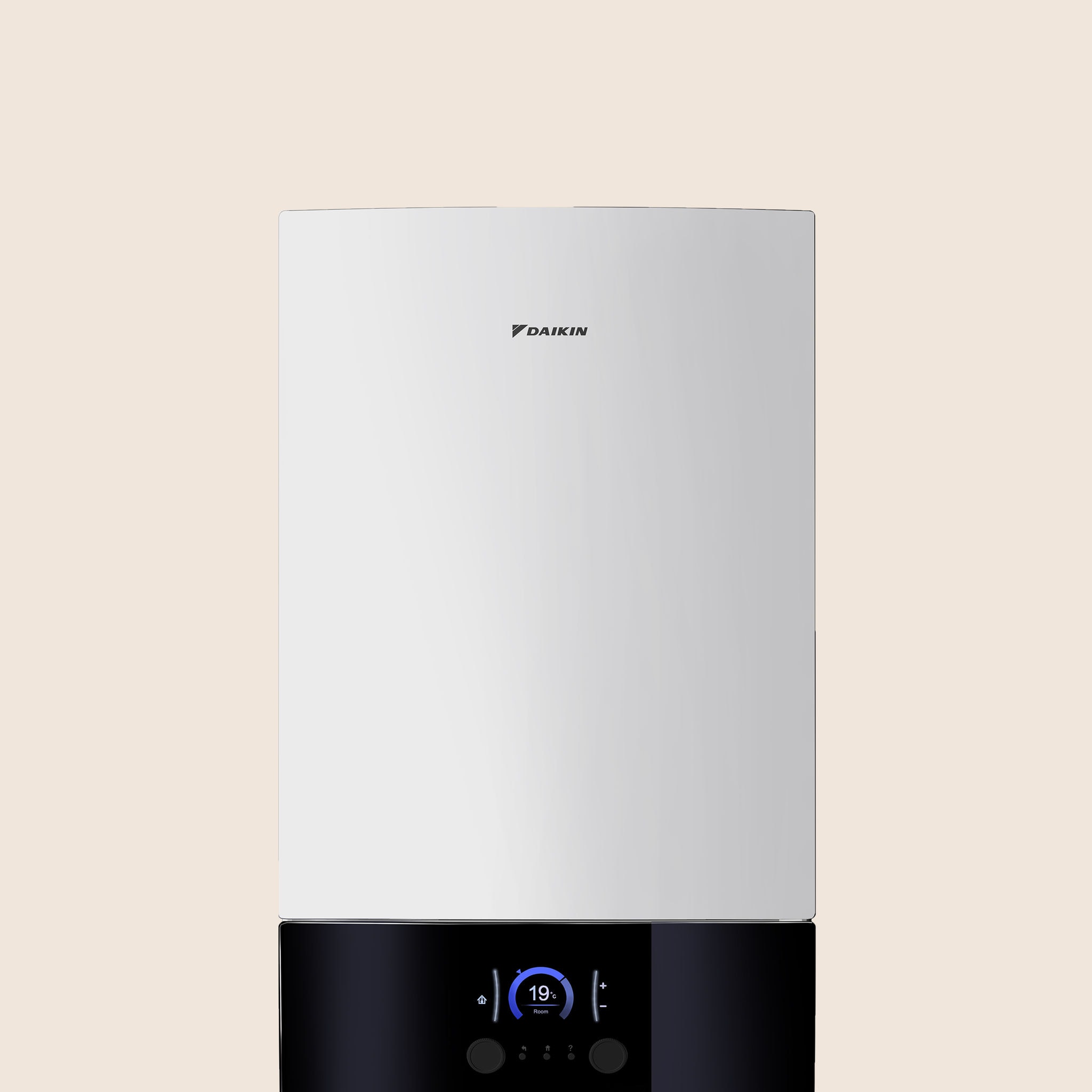 Daikin Altherma 3 R MT W, egy közepes hőmérsékletű levegő-víz hőszivattyú beltéri egység elölnézete