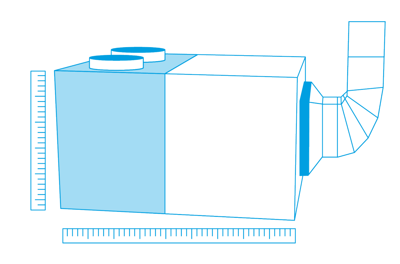 Rooftop visual with rulers