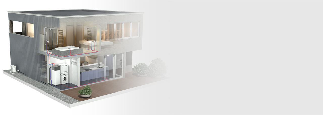 Átlátszó a ház split telepítéssel